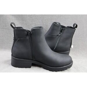 Buffalo David Bitton Boots Womens Size 9 Black Zip Bootie Faux Leather ANNA